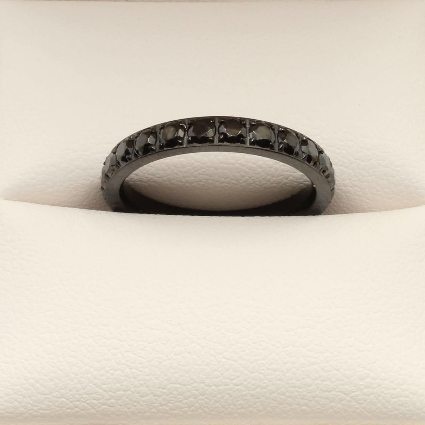 Sparkling Ladies Titanium 3mm Black Zirconia on Black Glitz Ring - Rock  Solid Rings